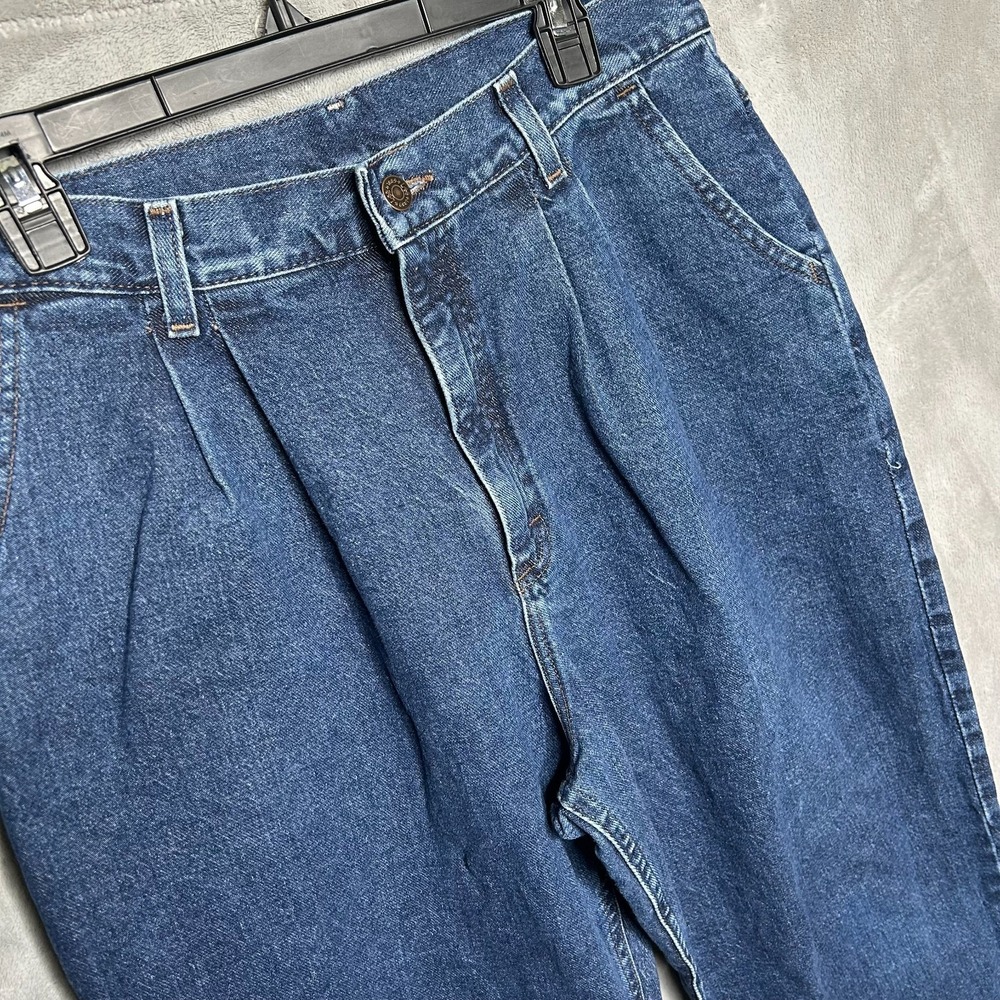 Vintage 80s Womens Lee Jeans High Rise Double Pleated Stonewash BAckless 30x31